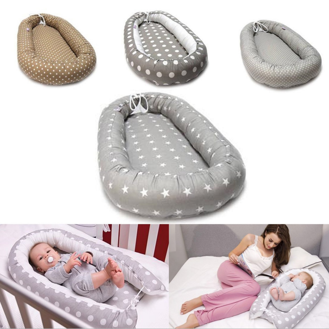 Double-sided Baby Nest for Newborn Baby Sleep Bed Portable Snuggle Nest Pod