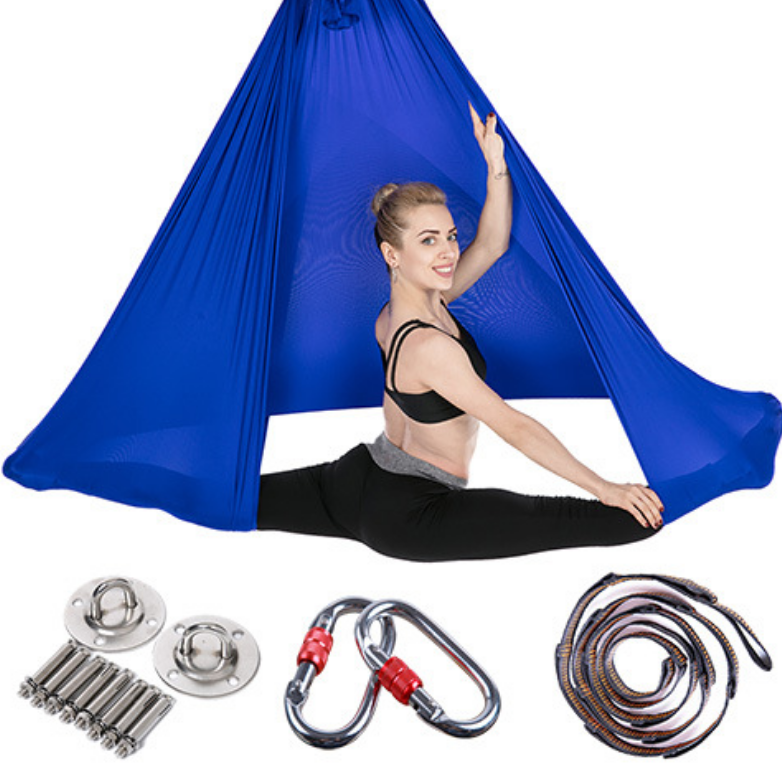 ilk Aerial Yoga Swing & Hammock Kit for Improved Yoga Inversions, Flexibility & Core Strength